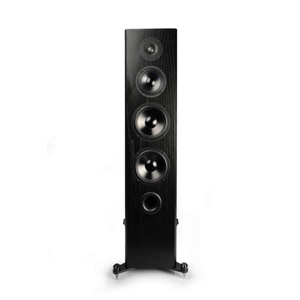 black floorstanding speaker