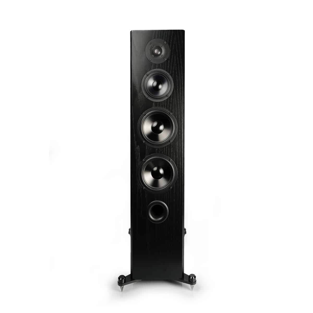 black floorstanding speaker
