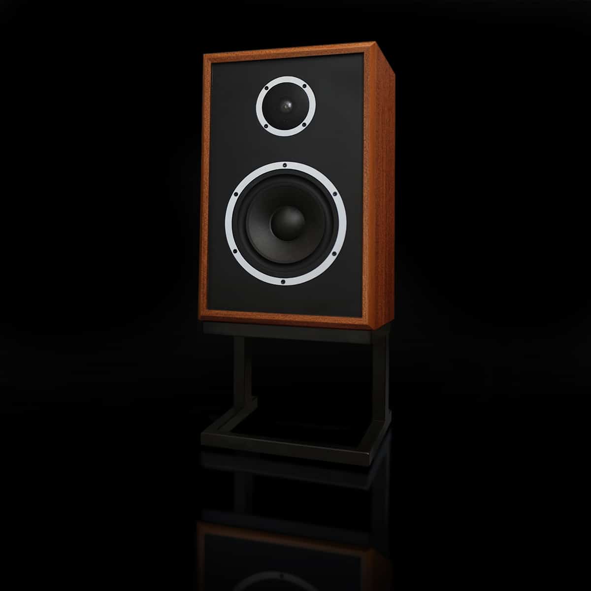 klh model three stand-mounted bookshelf speaker