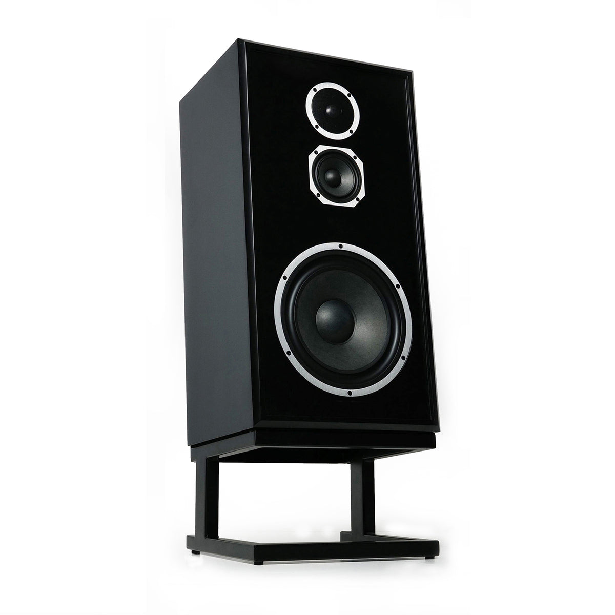 Black speaker on a white background