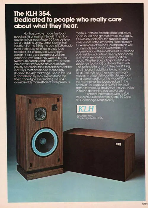 image history of klh speakers