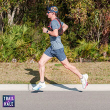 Running with KLH Fusion Earbuds (Photo courtesy of Trail & Kale)