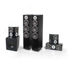 Kendall Floorstanding Black Oak Speakers with Stratton 10inch Subwoofer KLH Audio System