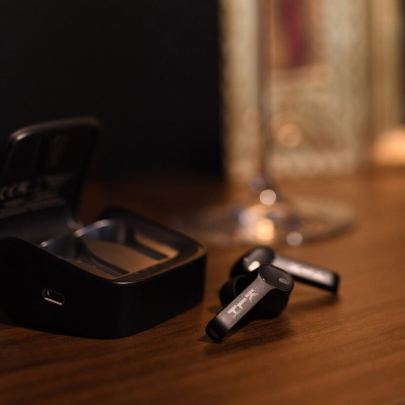 Fusion True Wireless Earbuds on Table