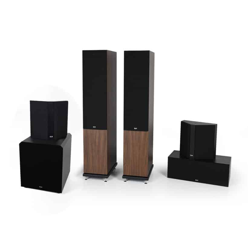 KLH Concord Walnut Floorstanding Speakers 10 inch Subwoofers 5.1 Home Theater System